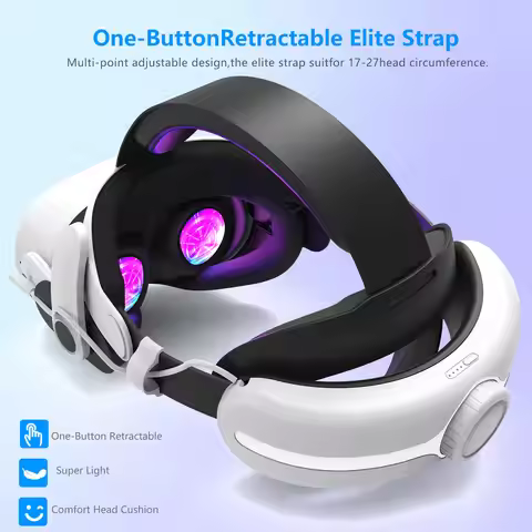 for Oculus Meta Quest 3/quest 3s Extended Playtime VR Battery Head Strap Adjustable Comfort Lightwei