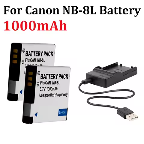 3.7V 1000mAh NB-8L NB 8L NB8L Li-ion Digital Camera Battery + Charger For Canon PowerShot A3300 A320