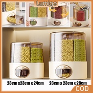 6-Square Rotating Cereal Dispenser Rice Dispenser/ Used Cereal Dispenser/ Airtight Food Storage/ Rot