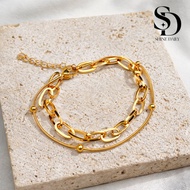 ⟪Shine⟫ Two Layered Satellite + Paperclip Bracelet | | 6.5" + 1" Extender