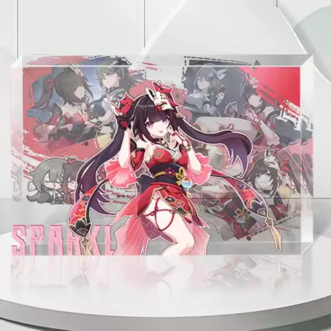 Game Figures Bronya Zaychik Kiana Kaslana Transparent Acrylic Brick Stand Fan Player Collection Cosp