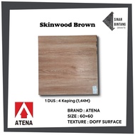 Granit 60X60 | Granit Lantai Skinwood Brown ATENA
