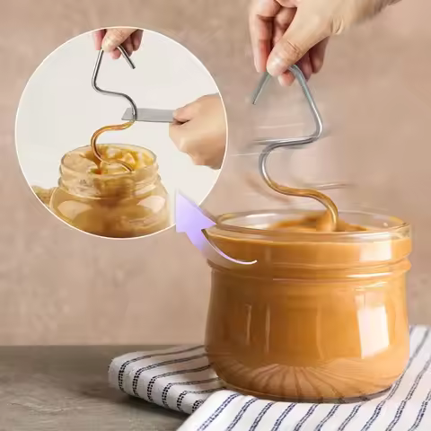 Stainless Steel Peanut Butter Hand Mixer, Household Peanut Butter Mixer and Scraper, Butter and Jam 