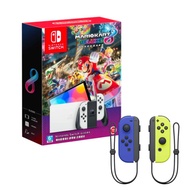 Nintendo Switch 瑪利歐賽車8豪華版 主機同捆組 白 (OLED版)+Joy-Con 控制器 左右手套組 藍黃