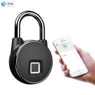 Ready Stock  Smart Padlock Lock Bluetooth-compatible Fingerprint Bags Locks Dormitory Anti-Theft USB Rechargeable Security Keyless Door Lock