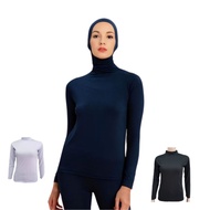 baju manset wanita inner muslim kaos mangset kerah tinggi manset bahan spandek bb 30 sampai 95 KG