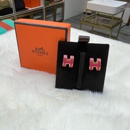 Hermes pop h 耳環 桃紅色