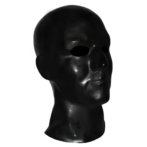 Latex Fetish Human Mask Hoods Rubber 3D Mould Fetish Human Cosplay Mask (Fit head 59-63cm)