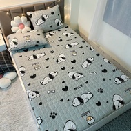 Bộ ga gối bo chun trần bông cotton poly 1MX2M ga trải giường trần bông mỏng bo chun bọc đệm tối đa 1