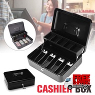 4GL Cash Box (30cm x 24cm x 9cm) Compartment Tray Lockable Security (200mm x 160mm x 90mm) Plastic C