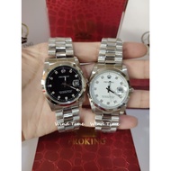 PROKING Silver Men’s Watch With Diamond Dial And Date – Stainless Steel Band, Quartz Movement