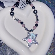 Note music sparkling star charm necklace
