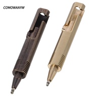COMOWANYW Brass Pen, Retractable Mini Pocket Ballpoint Pen, Portable Signature Pen