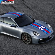 1set Racing Stripes Car Styling Hood Roof Tail Decor Sticker Auto Body Sport Lines Vinyl Decal For P