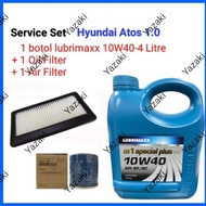 Hyundai Atos 1.0 Service Set (lubrimaxx 10W40_4L +oil Filter 26300-2Y500 +Air Filter 28113-02510)