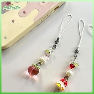 [ERHK-t] 1 Piece Lovely Fruits Bag Chain Pendant Sweet Y2K Cute Strawberry Peach Keychain Cellphone 