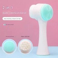 Silicone Facial Cleanser Brush Multi-functional Double-sided Facial Manual Wash Cleansing Face Brush