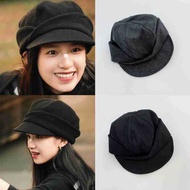 [SR-STUDIO]ca4la   2025 Autumn and Winter New Keep Warm Wool Beret Octagonal cap OMQ4