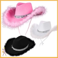 INNICE Cowgirl Hat Women Funny Cowboy Accessory Costume Party Performance Sequin Cowgirl Hats
