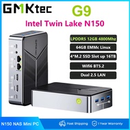 GMKtec Mini PC NAS G9 Intel N150 12GB DDR5 64GB EMMC + 1TB M.2 SSD Dual 2.5G LAN Windows 11 Pro