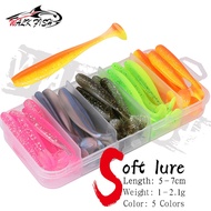 WALK FISH Soft Fishing Lure T-Tail Paddle Baits (50 Pcs x 5cm/5.5cm/6cm/7cm)