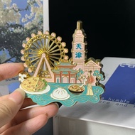 Tianjin Refrigerator Stickers Creative City View Area Tourist Souvenir Enamel Metal Magnets Crafts N
