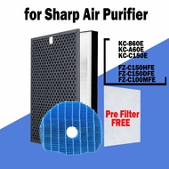 【Limited Stock Available】 Fz-C150hfe Fz-C150dfe Fz-C100mfe Air Purifier Hepa Filter And Carbon Filter For Sharp Kc-A60e Kc-860e Kc-C150e Kc-860u Series