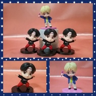 Jin BTS Figures Collectible Tinytan Figures Pink Black Stand Cake Topper 7.5 to 8cm height (ON HAND)