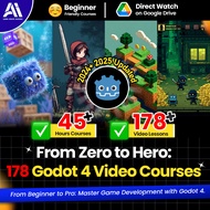 178 Godot Video Courses Bundle | 💎Learn Godot 4 2025 | 👍13 Set Godot Game Design Video Course Bundle
