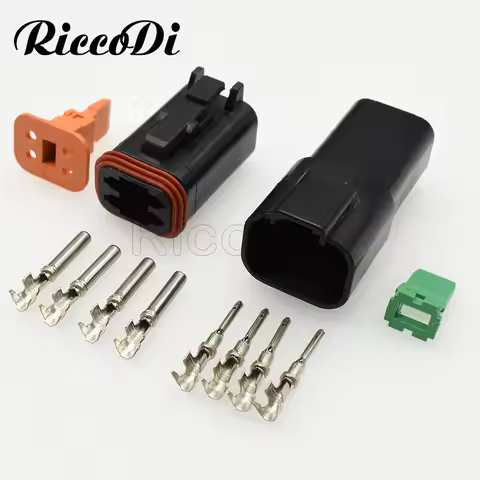 1-20 Sets Deutsch 4 Pin Black Male Female Electric Wire Auto Waterproof Connector Plug Excavator Con