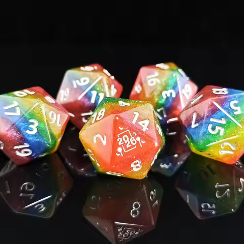 DnD 1Pcs Resin Material 34MM D20 Rainbow Dice for DND RPG Games Dice Decorat Entertainment Dice Toys