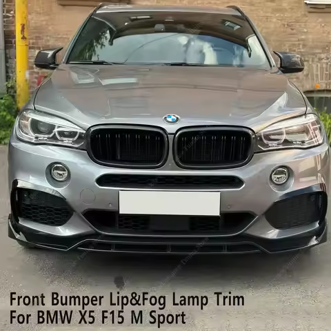 For BMW X5 F15 Front Bumper Splitter Lip Spoiler Diffuser&Foglamp Canards Trim M50i M50d X5 M Sport 