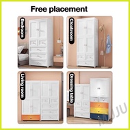 ◪ ◴ ☺ MUJU 70CM Plastic Drawer Cabinet With Hanger Durabox Clothes Storage Cabinet Locker Wardrobe