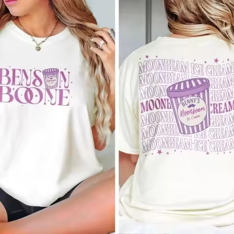 Benson Boone Moonlight Ice Cream American Heart Album T-Shirt Summer New Vintage Fashion Men's and W
