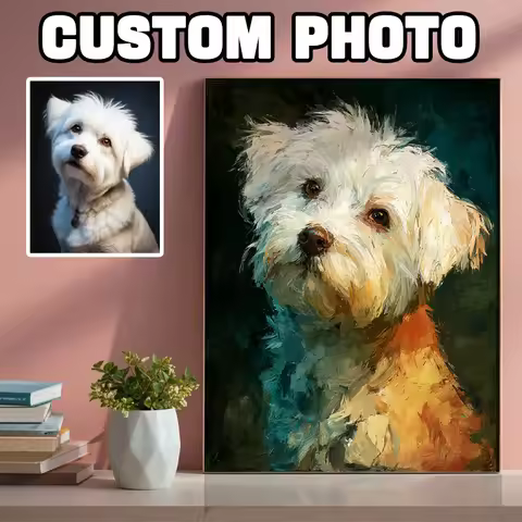 1 piece pet watercolor painting customization, frameless 2D, watercolor printing, artwork, interior 