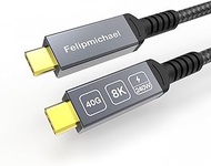 USB4 Cable,Felipmichael 3.3 ft USB C to USB C Cable,Support 8K@60Hz,4K@144Hz HD Display,40Gbps Data Transfer and 240W Charging,Compatible Thunderbolt 4/3 for MacBook Pro/Air,eGPU,Hub,Docking and More