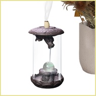 Incense Cones Holder Incense Cone Burner Holder with LED Light Cone Incense Burner Waterfall Incense