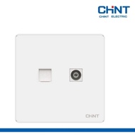 2-in-1 wall outlet Socket with tv antenna jack and RJ45 network adapter connector