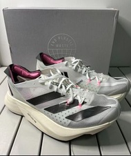 ✅adidas Adizero Adios Pro 3減震耐磨低幫跑步鞋 男女同款灰色