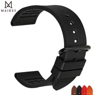MAIKES New Design Watch Band Black 20mm 22mm 24mm Watchband Sports Fluoro Rubber Watch Strap Watch Accessories