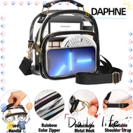 DAPHNE Transparent Bag, Solid Color with Zipper  Bag, Fashion Waterproof PVC Students Bag Student