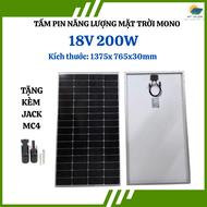 TẤM PIN NĂNG LƯỢNG MẶT TRỜI 18V 200W MONO - KÍCH THƯỚC 1375X765X30MM - CHÍNH HÃNG SOYER SOLAR - TẶNG