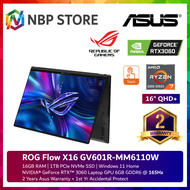 Asus ROG Flow X16 GV601R-MM6110W 16'' QHD+ Touch 165Hz Gaming Laptop ( Ryzen 7 6800HS, 16GB, 1TB SSD, RTX3060 6GB, W11 )