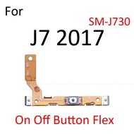 ปุ่มปรับระดับเสียงเปิดปิดริบบิ้นกุญแจสายเคเบิ้ลยืดหยุ่นสำหรับ Samsung Galaxy J8 J6 J4 J7 J5 J3 A9อะไหล่ทดแทน2017 2018