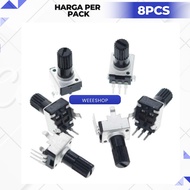 [CONTENTS 8 PCS] Potentiometer RV09 Mono 1K 5K 10K 20K 50K 100K 500K - Mini Potentiometer 3 Pin 20mm