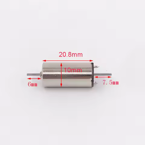 1020 10mm*20mm Mini Coreless Motor DC 6V 9V 12V 18000RPM High Speed Micro Dual 1mm Shaft Axis Motor 