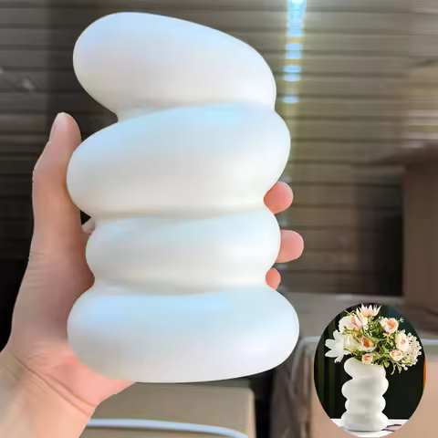 Spiral Vase for Dry Wet Flower, Nordic Style Flower Arrangement Container Ornament for Kitchen Livin