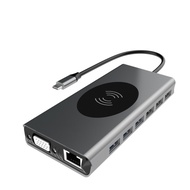 15 in 1Type c Docking Station USB3.0 Support Mobile Phone 15W Wireless Charging Docking Station