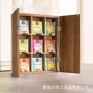 Wall-Mounted Storage Cabinet Tea Bag Organizer Cabinet Cross-Border Multi-Layer Storage Cabinet Wood