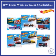 Hot Wheels Track Trucks, Racing Rig with 1 Hot Wheels 1:64 Scale Car, Works on Track, Gift for Colle